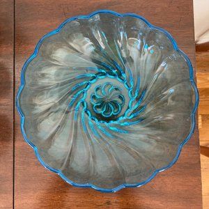 Vintage Hazel Atlas capri blue bowl  - large